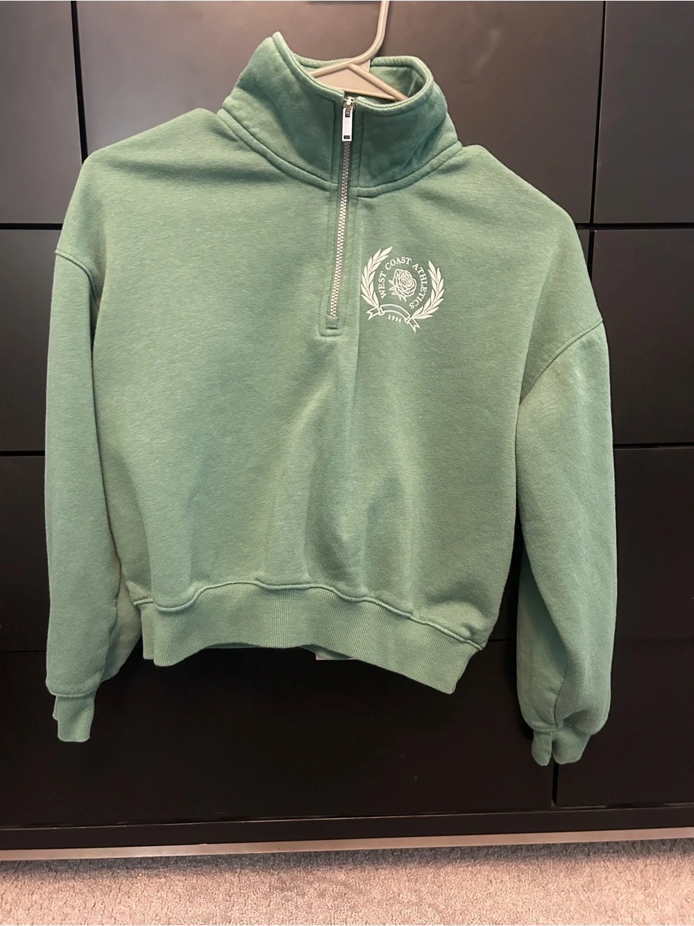 Old Navy Green Quarter-Zip Pullover with Crest Accent